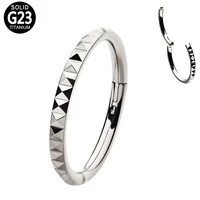 g23 titanium square cut side high polished hinged segment rings piercing body jewelry nose ring ear cartilage lip earring