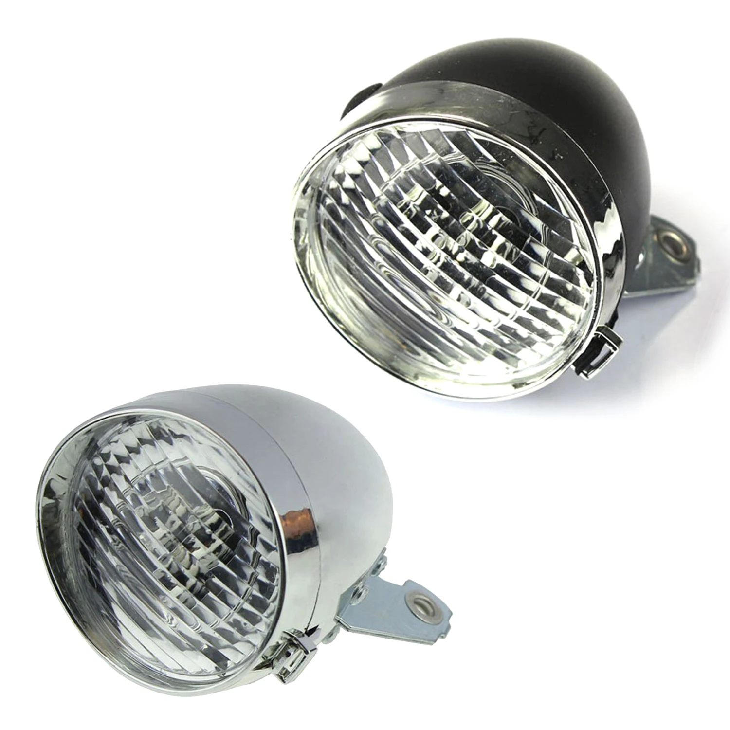 

Качественный аксессуар для велосипеда в стиле ретро, передсветильник фара, кронштейн, винтажная фара с 3 светодиодами (серебристый)