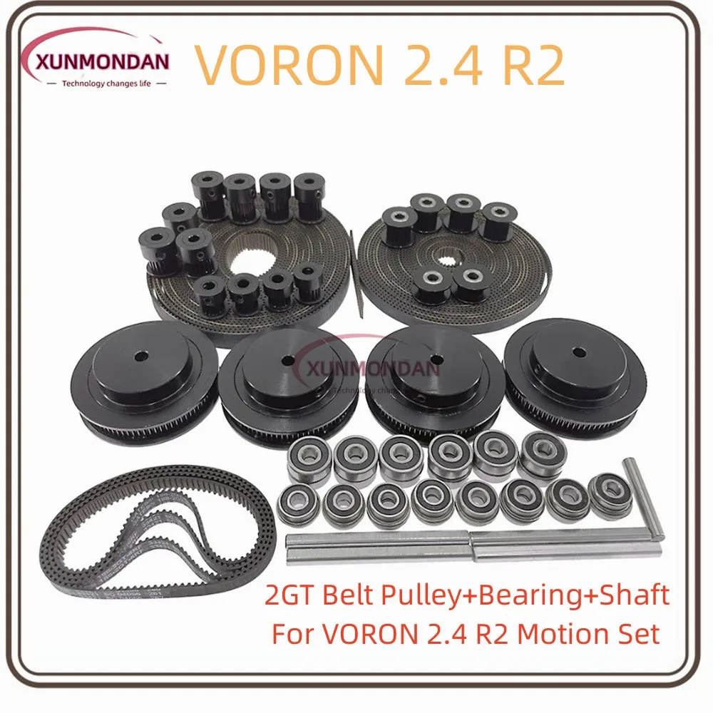 

Xunmonda VORON 2.4 R2 Motion Parts GT2 LL-2GT RF Open Timing Belt 2GT16T/20T/80T Tooth Pulley 2GT-188 Shaft Bearing 625 F695 2RS