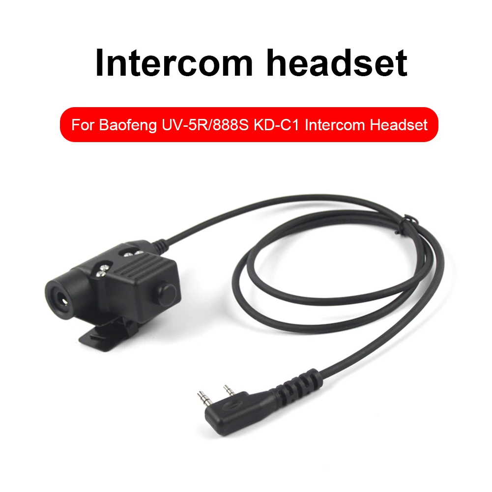 

Tactical U94 PTT Cable Plug Military Headset Adapter for Kenwood Baofeng UV-5R UV-5RE Plus BF-888S UV-6R HYT TYT Walkie Talkie