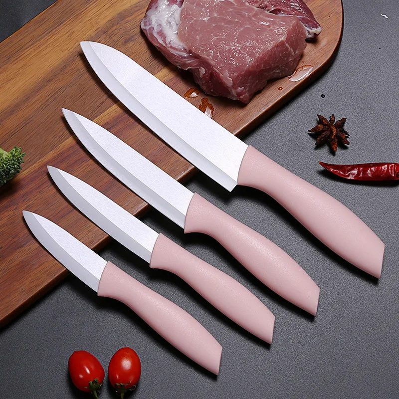 

Ceramic Fruit Kitchen Knives 3 4 5 6 Inch Chef Knife Pink Handle Zirconia Knife Cut Meat Bread Kitchen Accessories 1PC
