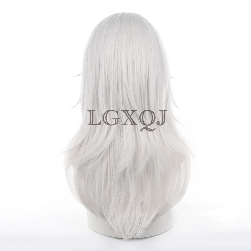 Cyno Косплей Genshin Impact Sumeru Парик 60 см Длинные Серебристо-Белые Термостойкие Волосы