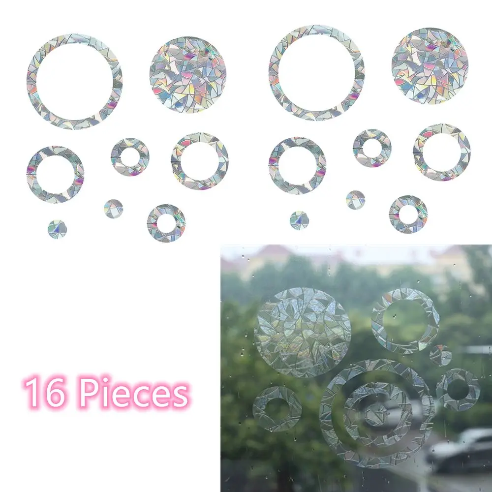

New Rainbow Home Wall Stickers Anti-Collision Save Birds Circle Window Clings Window Decals