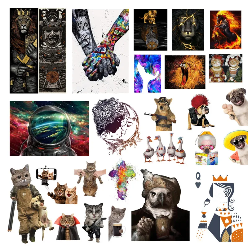 

25Pcs Animals Patches Printing Clothing Irons Heat Transfer Vinyl Stickers Designs Fashion Clothes T-shirt Top Hoodies