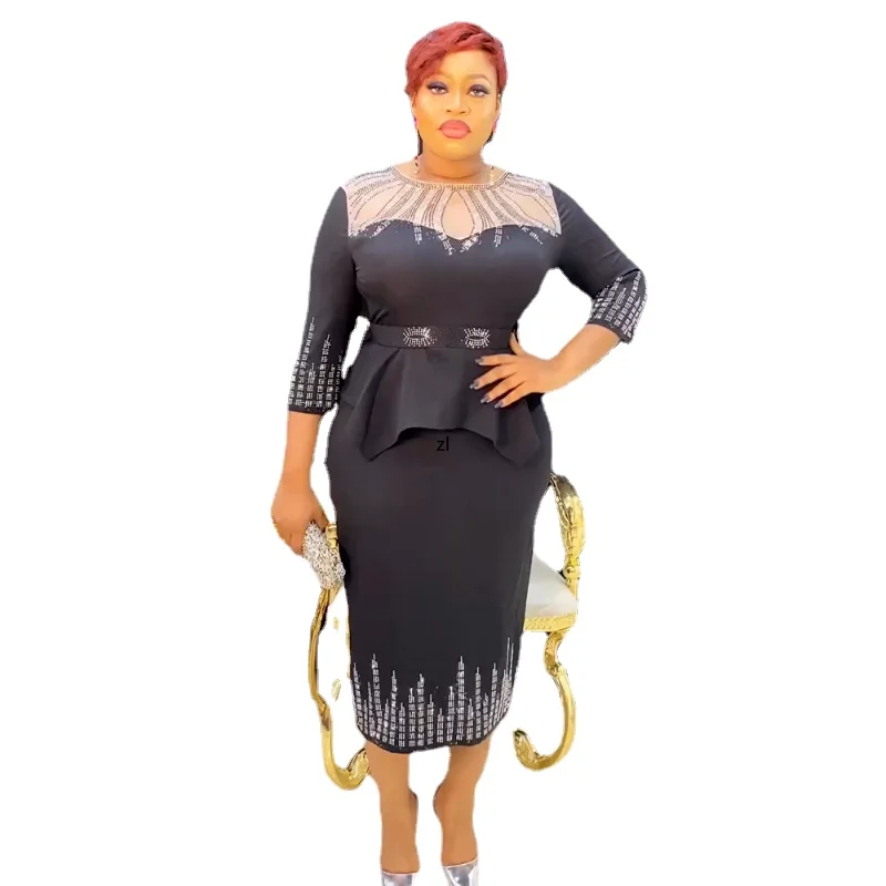 

Plus Size African Evening Dresses For Women Elegant Africa Clothing Office Lady Party Slim Dress Dashiki Ankara Outfits Robe