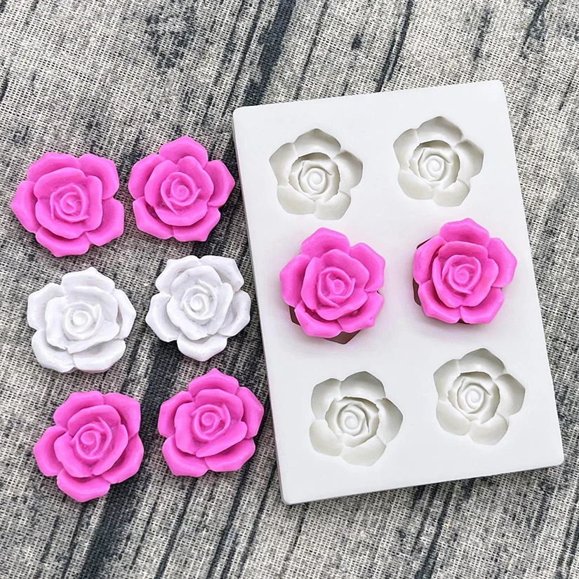 

Camellia Mini Rose Daisy Flower Silicone Sugarcraft Mold Resin Tools Chocolate Cupcake Baking Mold Fondant Cake Decorating Tools