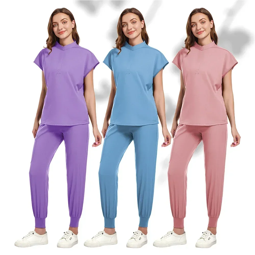 Multi-colored high elasticity soft dental pet hospital pharmacy clinic beauty salon uniform sets suitable for doctors and nurses