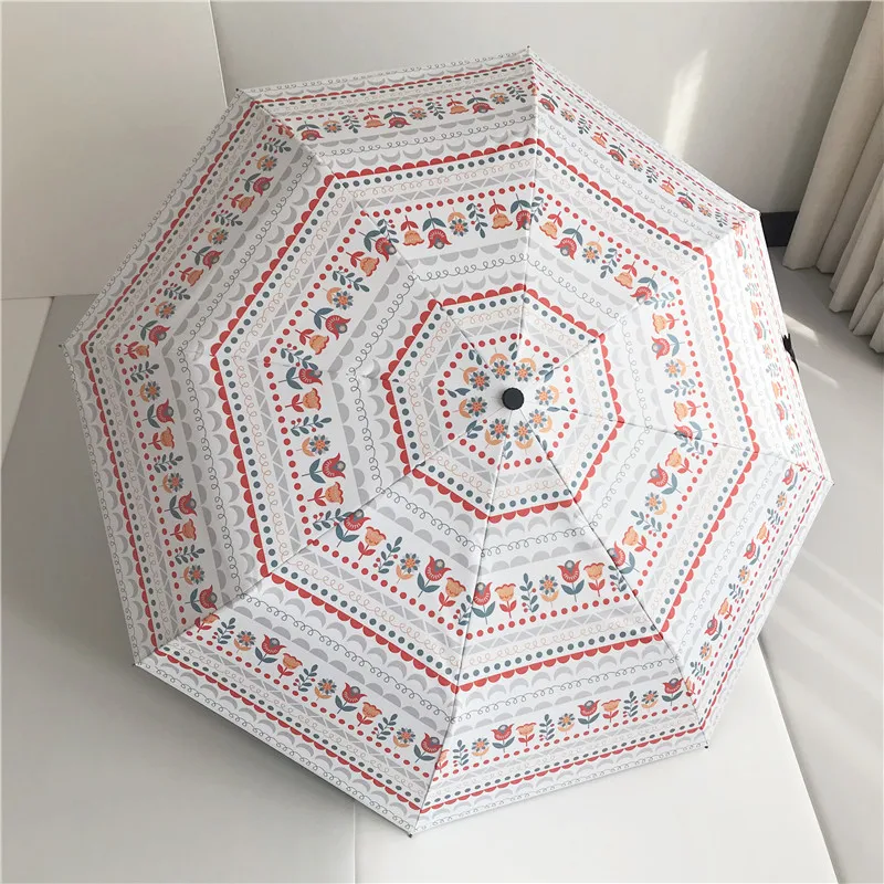 Маленький складной зонт в стиле ins двойного назначения Солнцезащитный Корейский