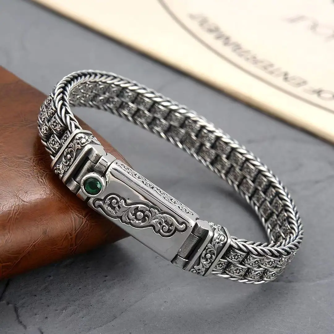 

New fashion jewelry rattan grass pattern woven bracelet for men retro accessories personalized domineering men's chain