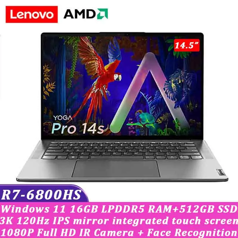 

Lenovo YOGA Pro 14s Laptop 2022 New AMD Ryzen R7 6800HS Windows 11 14.5" 16G RAM 512G SSD 3K 120Hz IPS Screen Ultraslim Notebook