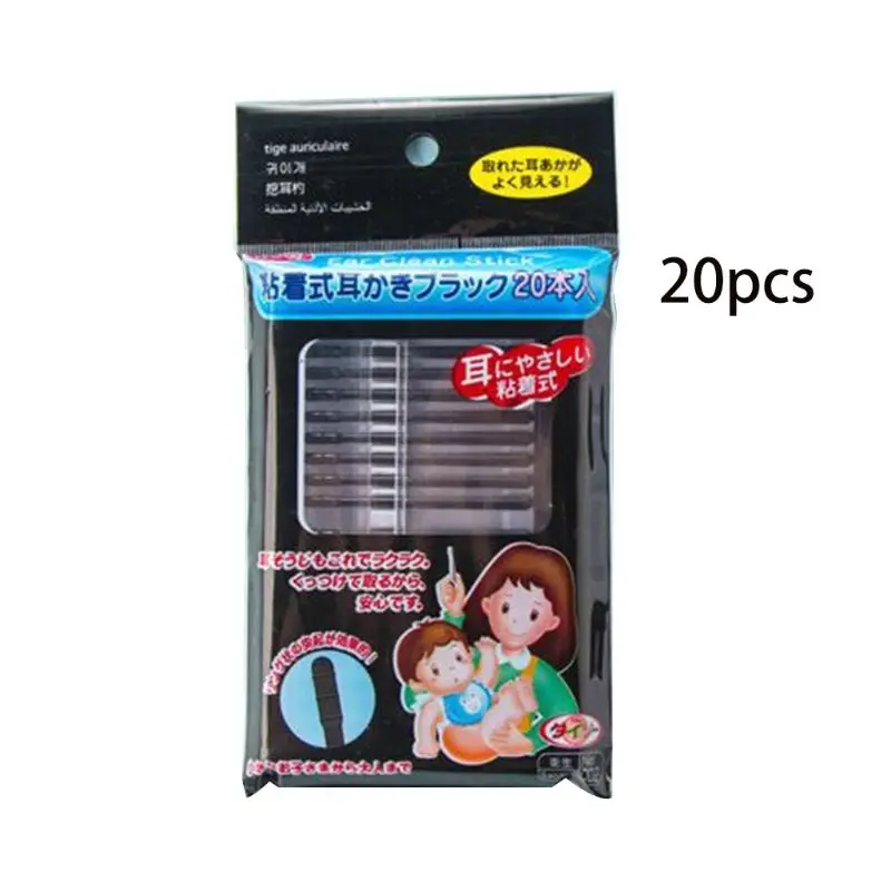 

20Pcs/Pack Disposable Sticky Ear Swabs Pick Spiral Tips Wax Removal Remover Tool Kit Nasal Cleaner Stick Portable