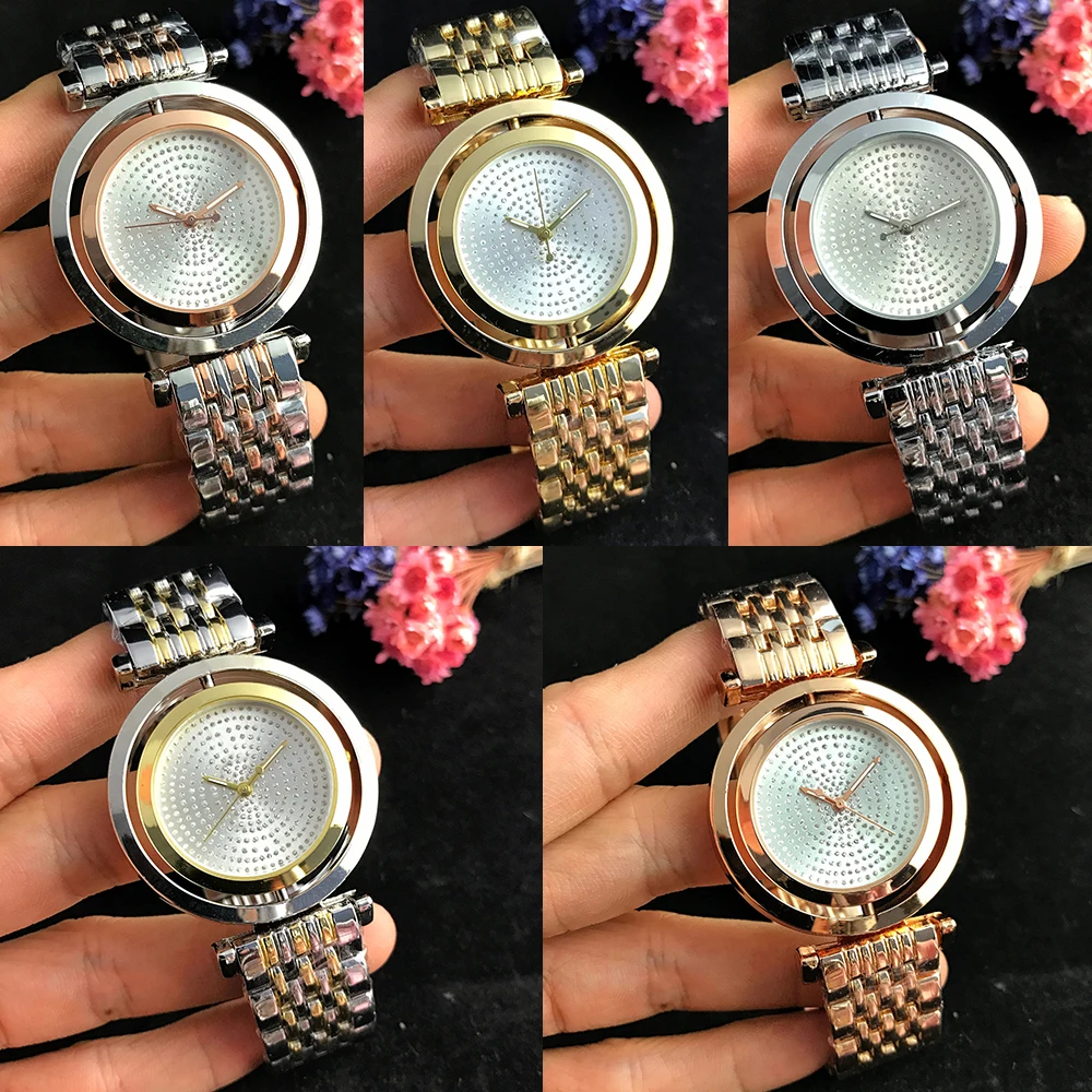 

Europe and the United States Stainless Steel Men Women Full drill Quartz Watches Fashion Luxury Jewelry Gift Charm jewelry PAN