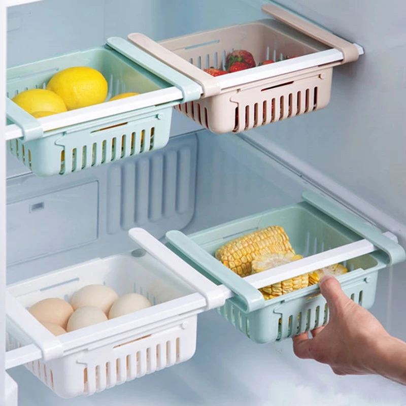 

NEW Refrigerator Storage Box Drawer Type Telescopic Special Storage Box Household Storage Basket Eggs Hanging Basket Containers