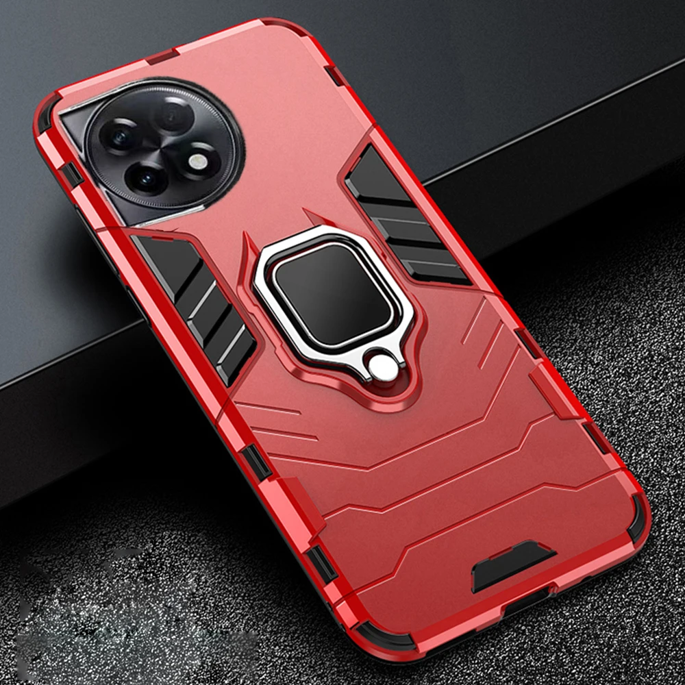 

For Oneplus 11 5G Armor Shockproof Magnet Car Holder Ring Case For One plus 11 10 Pro 10T 9 R RT 11R Nord ACE 2 Funda Coque Capa