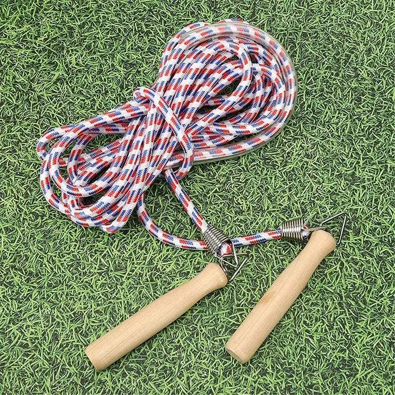 Skipping Rope for Multiple Players with Wooden Handle Team Group Jump School Sport Outdoor Activities |