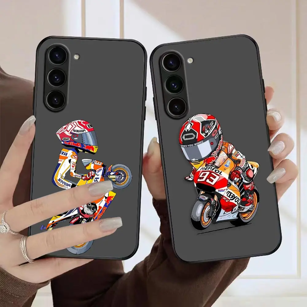 Matte Phone Case for Samsung Galaxy S23 S22 S21 S20 S10 4G S9 S8 Plus ULTRA 5G LITE Case Funda Shell Cartoon Motorcycle Race