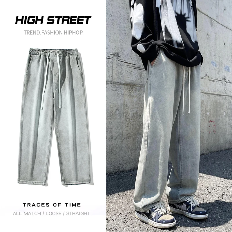 

2022 Spring Brand Straight Loose Korean High Street Men and Women Can Wear Denim Jeans Classic Fashion Trend Boys Girls Jeans
