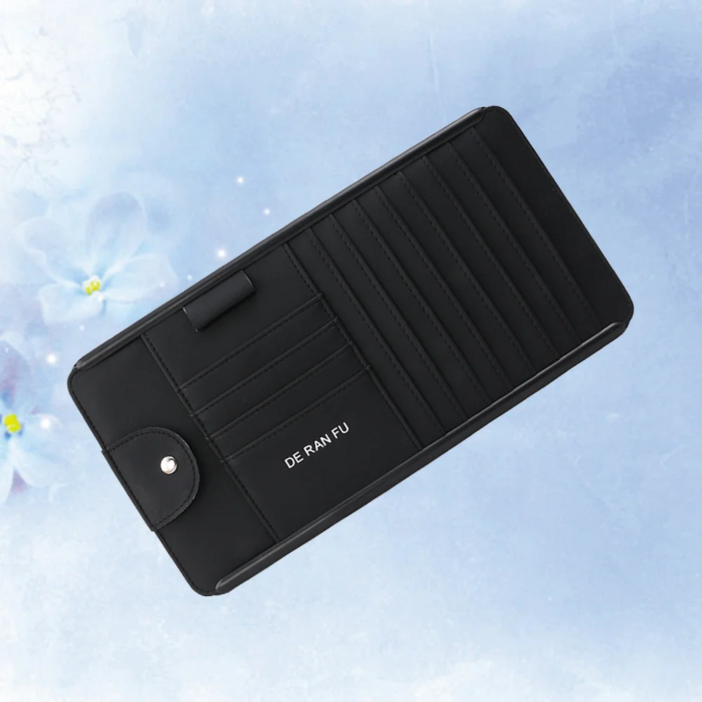 

Multifunction Holder Sunglasses Folder Storage Wallet Fashion Car Organizer Clip (Black)