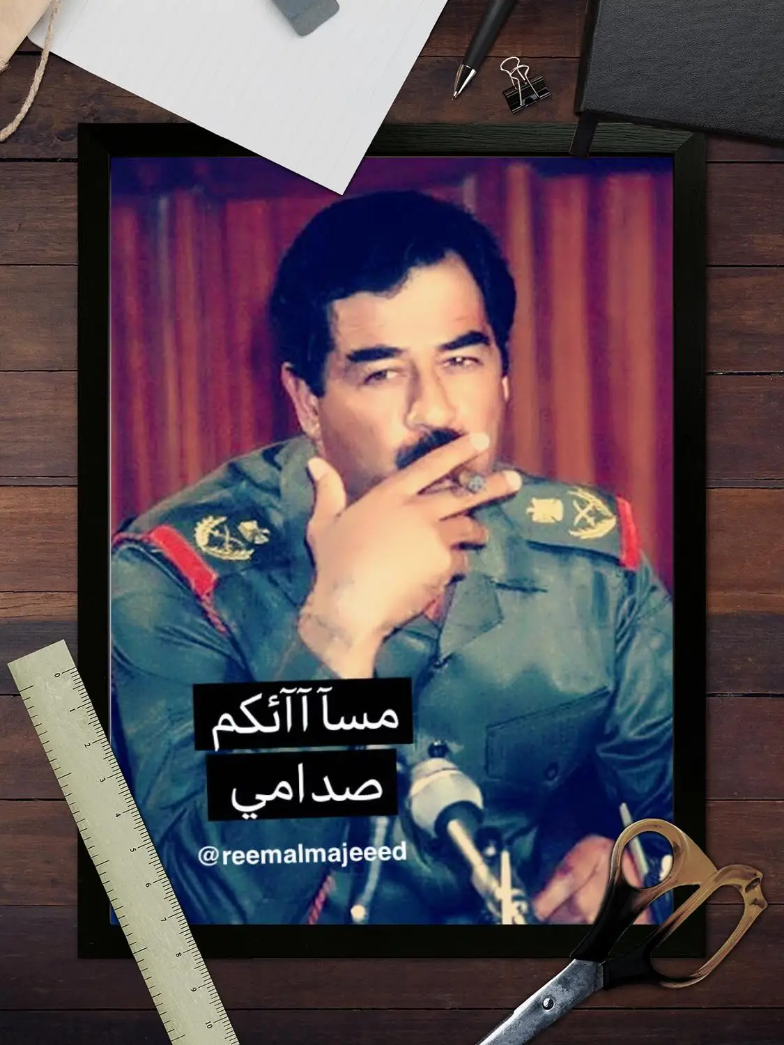 Художественный постер с изображением Саддам Хуссейна на холсте