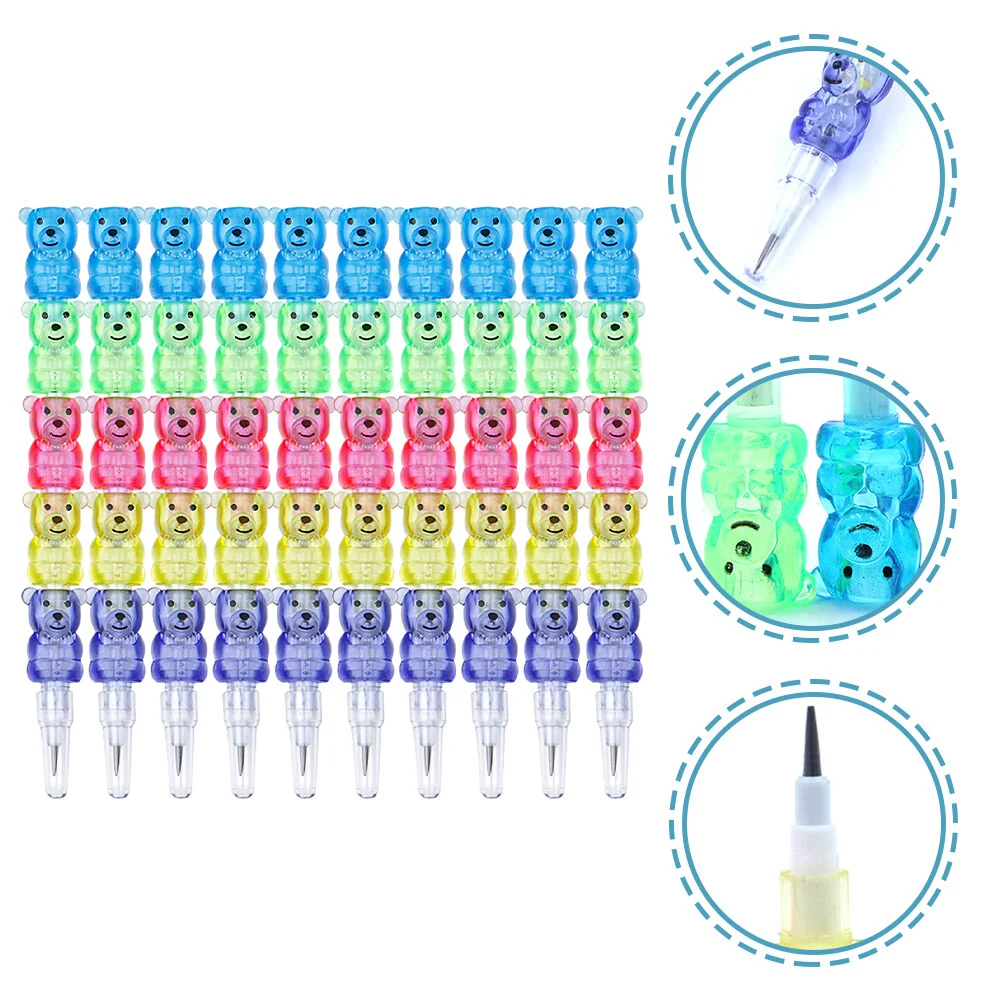 

Cartoon Bear Handwriting Pencils School Stationary Children Stacking Kids Stationery Supplies