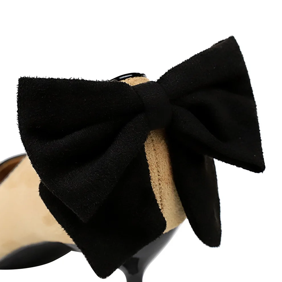 Обувь BIGTREE женские замшевые туфли-лодочки на каблуке с бантом новые весенние