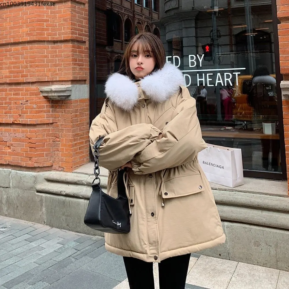 

New Down Cotton Jacket Korean Style Pie Overcomes Short h Thickened Jacket Women's Cotton Jacket Loose Jacket Fur korean