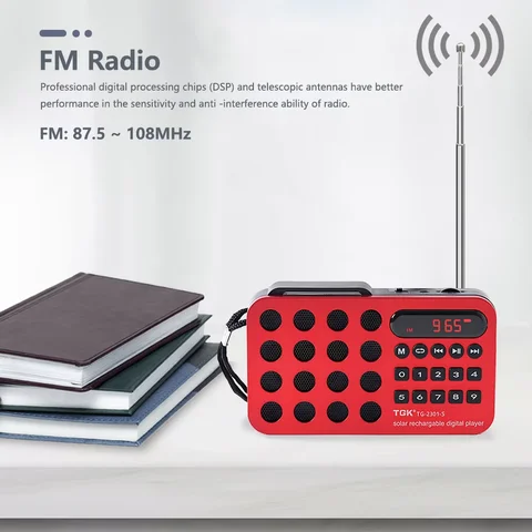 Портативное FM-радио kebidumei с солнечной зарядкой