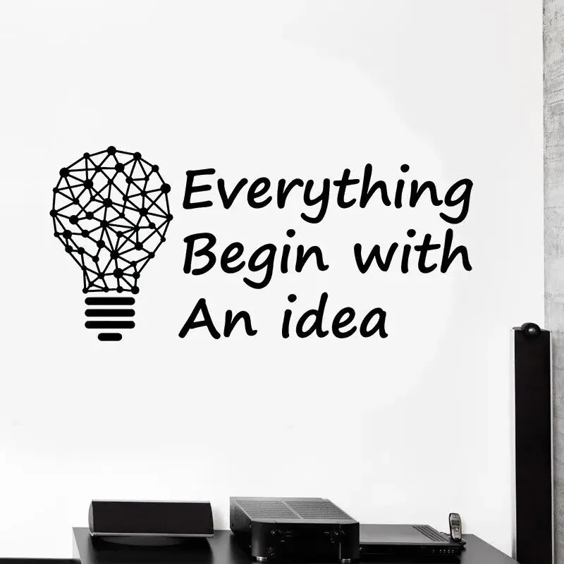 Офисная наклейка на стену идеи лампочек вдохновляющие мотивационные слова