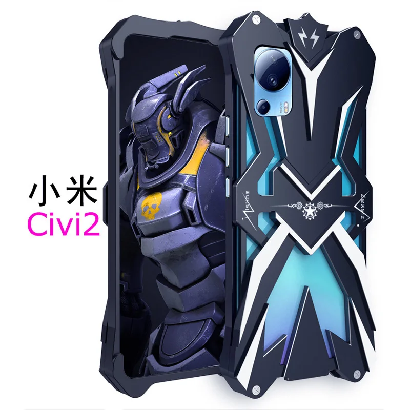 Original Zimon Luxury Thor Heavy Duty Armor Metal Aluminum Mobile Phone Case Covers For Xiaomi Civi 2 Civi2 Cover Cases