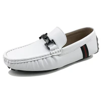 new casual shoes men flock leather shoe for men non slip off white men loafers flats shoes