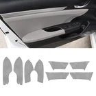 4 шт. мягкий серый кожаный чехол на дверной подлокотник для Honda Civic 10 поколения 2016 2017 Обложка на дверную панель автомобиля Наклейка отделка