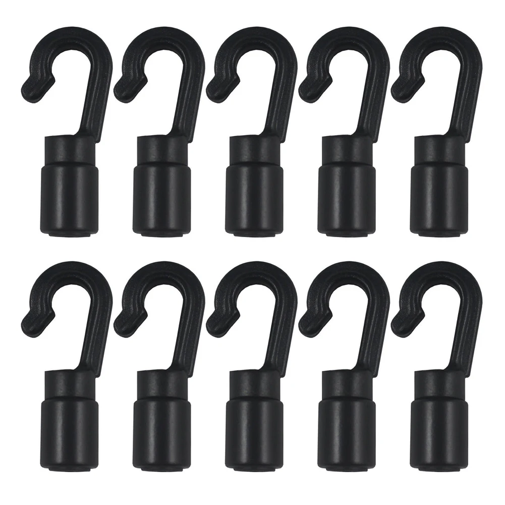 

20Pcs Elastic Cord Hooks For 4mm 6mm Bungee Elastic Rope Quick Fit Connect Shock Cord End Hooks Kayak Boat Tent Awning Parts