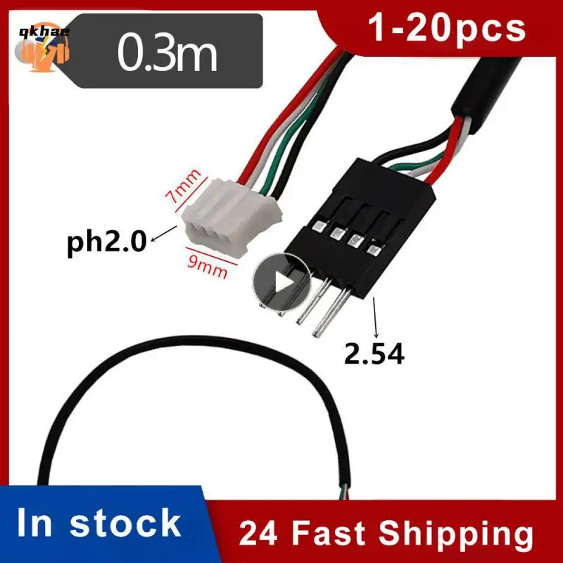 

Ph2.0 To Dupont 2.54mm Male 4pin Ph2.0 To Dupont 2.54mm Hole 5pin Usb Patch Cord 30cm Patch Cord Alloy Control Board Black