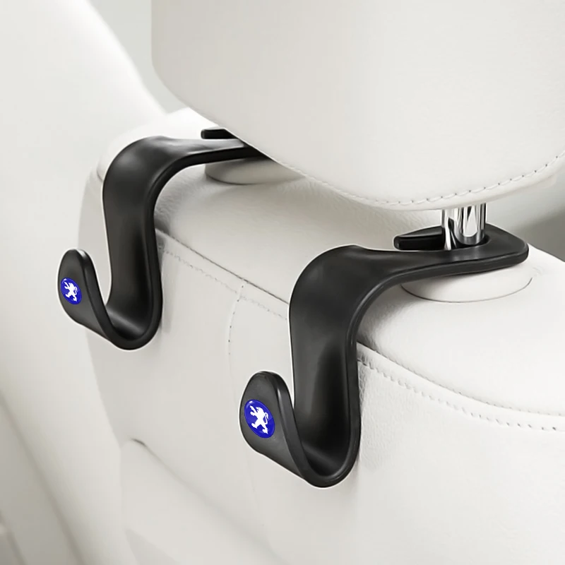 

2pcs Car Seat Back Hook Bag Hanger Interior Portable Holder Storage For Peugeot 206 308 307 207 208 407 408 508 RCZ 3008 607 107