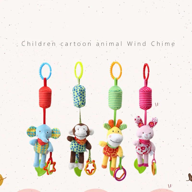 

Baby Stroller Toy Soft Cartoon Plush Doll Infant Crib Hanging Toy Bed Toy for Newborns Ealry Educational Rattles Toys 0-12 Month