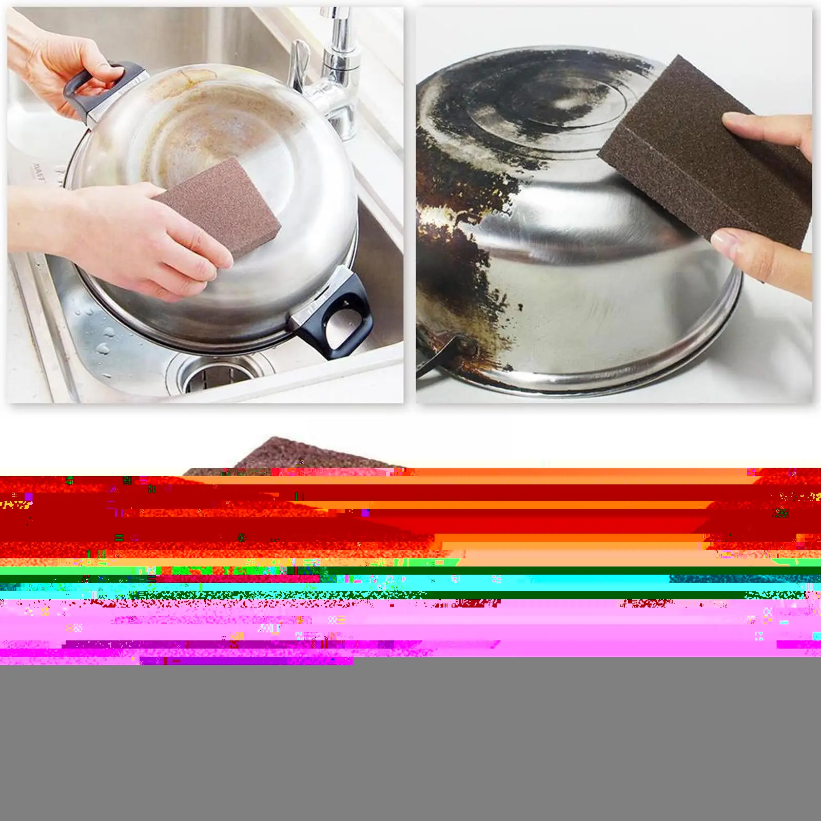 

5/10pcs Eraser Carborundum Removing Rust Cleaning Brush Descaling Clean Rub For Cooktop Pot Kitchen Sponge S8z1