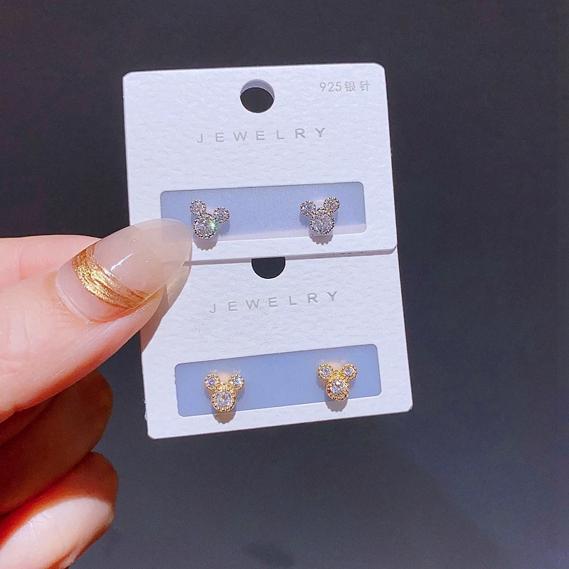 

MIGGA Mini Crystal Cute Cartoon Mouse Stud Earrings for Women Girls Zircon Jewelry