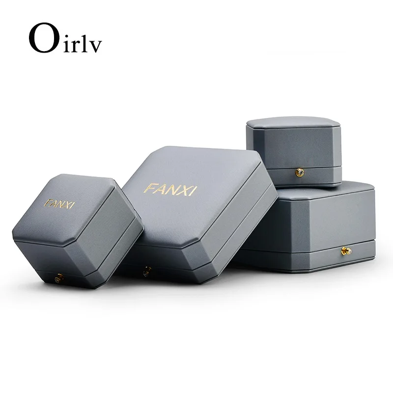 Oirlv Double Ring Premium Leather Box for Wedding Ceremony Engagement Ring Bearer Couple Ring Holder Jewelry Gift Box Organizer