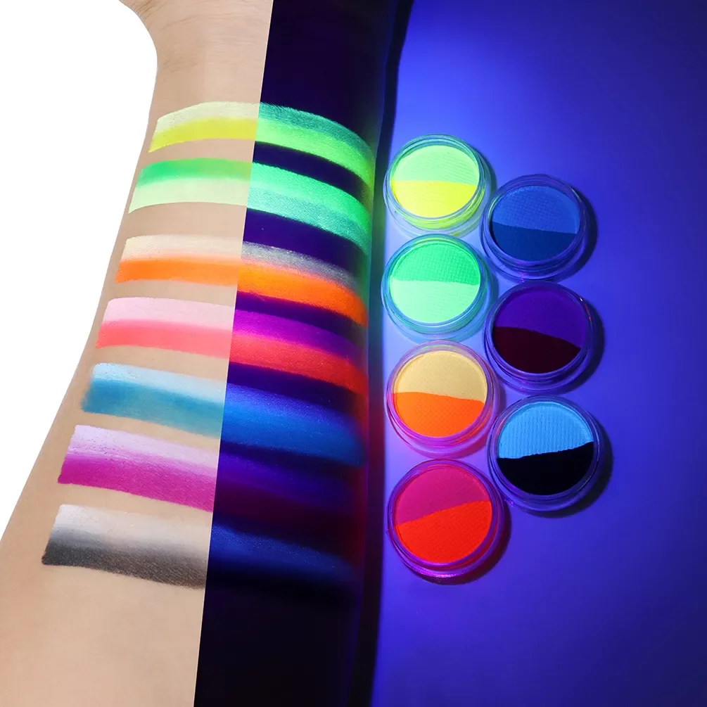 

NEW2023 7Pcs/set Double Water Activated Eyeliner UV Glow Eye Body Face Paint Retro Graphic Hydra Eye Liner 14 Eye Makeup