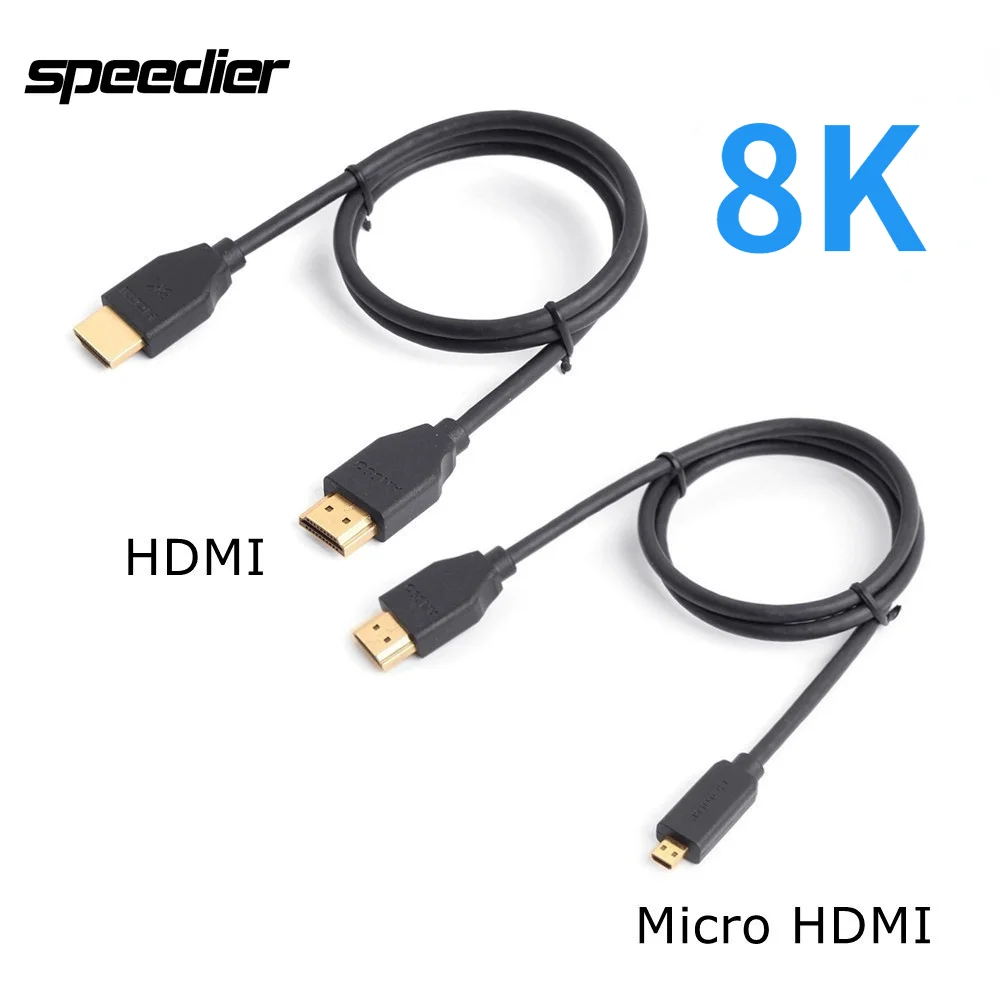 Высококачественный внешний диаметр 4,2 мм Micro HDMI-совместимый и совместимый с HDMI-штекер 2,1 мягкий тонкий кабель 8K hd 60P 1 фут 2 фута 3 фута 6 футов 10 футов Высококачественный внешний диаметр 4,2 мм Micro HDMI-совместимый и совместимый с HDMI-штекер 2,1 мягкий тонкий кабель 8K hd 60P 1 фут 2 фута 3 фута 6 футов 10 футов