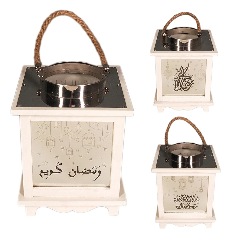 

Деревянный мусульманский ИД Коран имитация свечи фонарь светодиодный светильник Рамадан Коран узор светящийся Мубарак исламский Декор ла...
