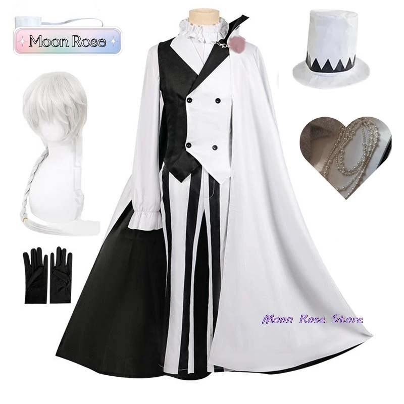 Nikolai Gogol Cosplay Costume Anime Bungou BSD Season 4 Cloak Cape Uniform Suit Wig Halloween