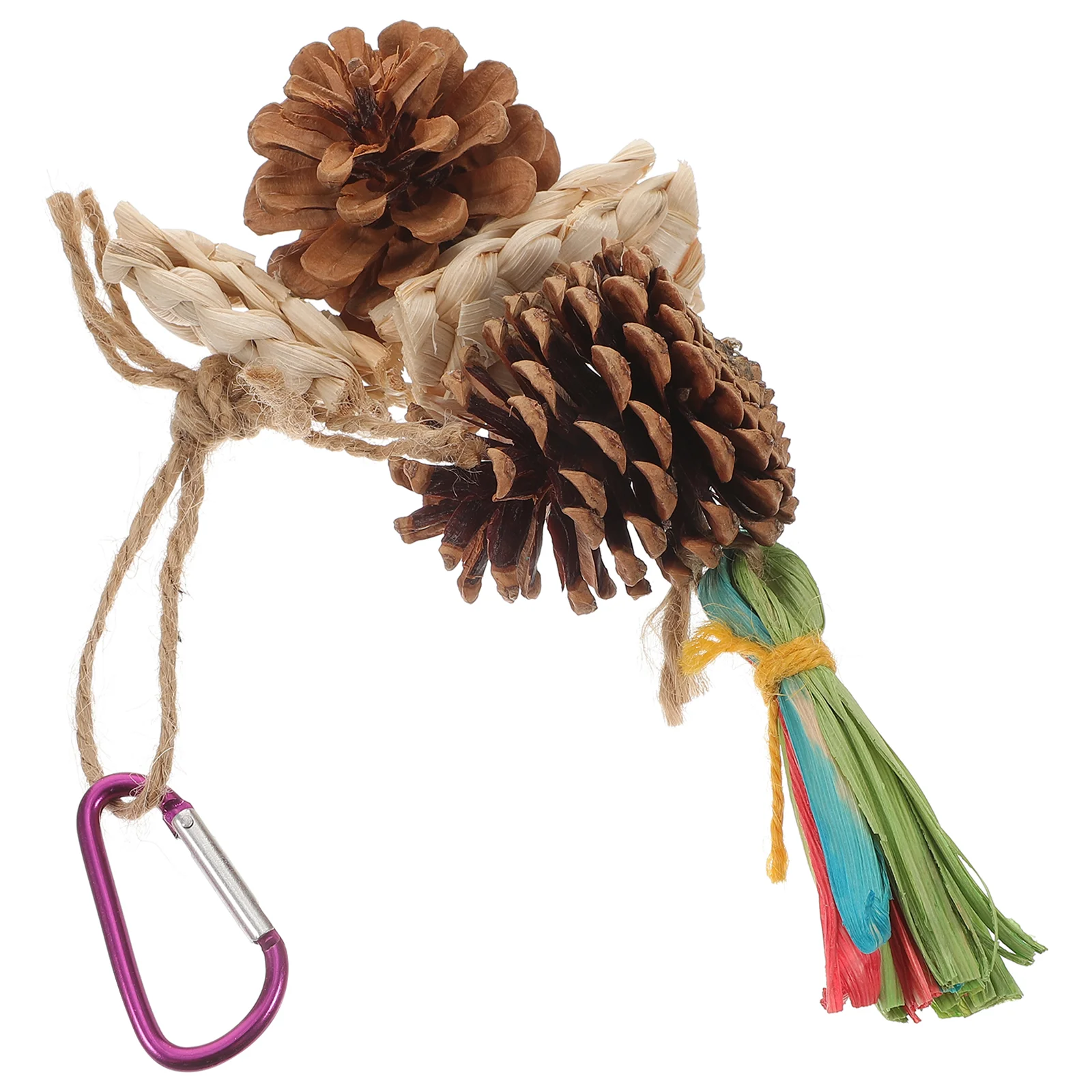 

Bird Chew Toy Parrot Hanging Bite Suspending Supplies Parakeet Cage Tiger Skin Large Chewing Pine Cones Delicate
