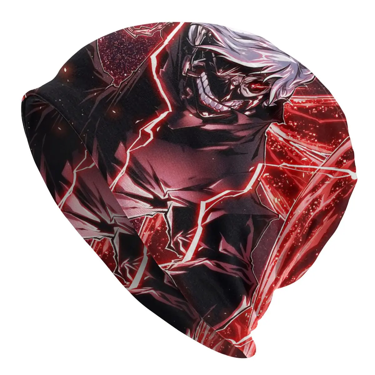 

Japanese Anime Kaneki Ken Tokyo Ghoul Beanies Manga Knit Hat Soft Thermal Printed Pullover Cap for Teenager Knitted Beanies