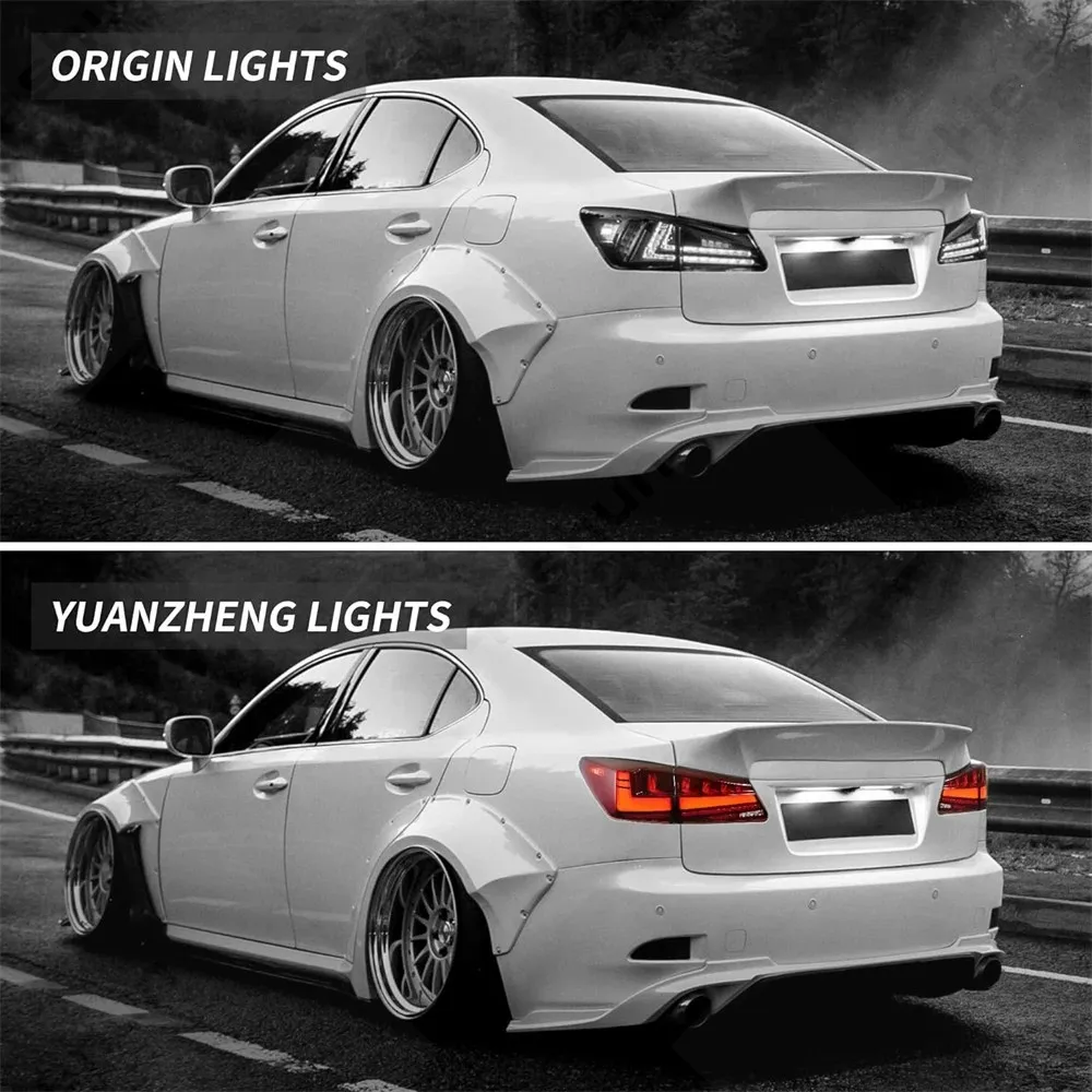 Фото Задние фонари LED для Lexus IS250 IS350 IS220d Sedan ISF 2006-2013, комплект задних фонарей с динамическим сигналом поворота и функцией DRL, E-mark №2