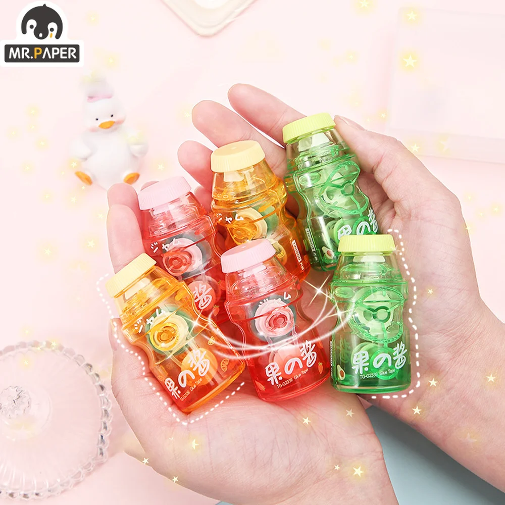 Mr. Paper 3 Styles Candy Color Dotting Glue Cute and Compact Dot Double-Sided Adhesive Tape Student Journal DIY Adhesive Tape