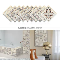 10pcs 1515cm pack home kitchen bathroom backsplash vintage vinyl tile stickers waterproof removable wall and floor decals