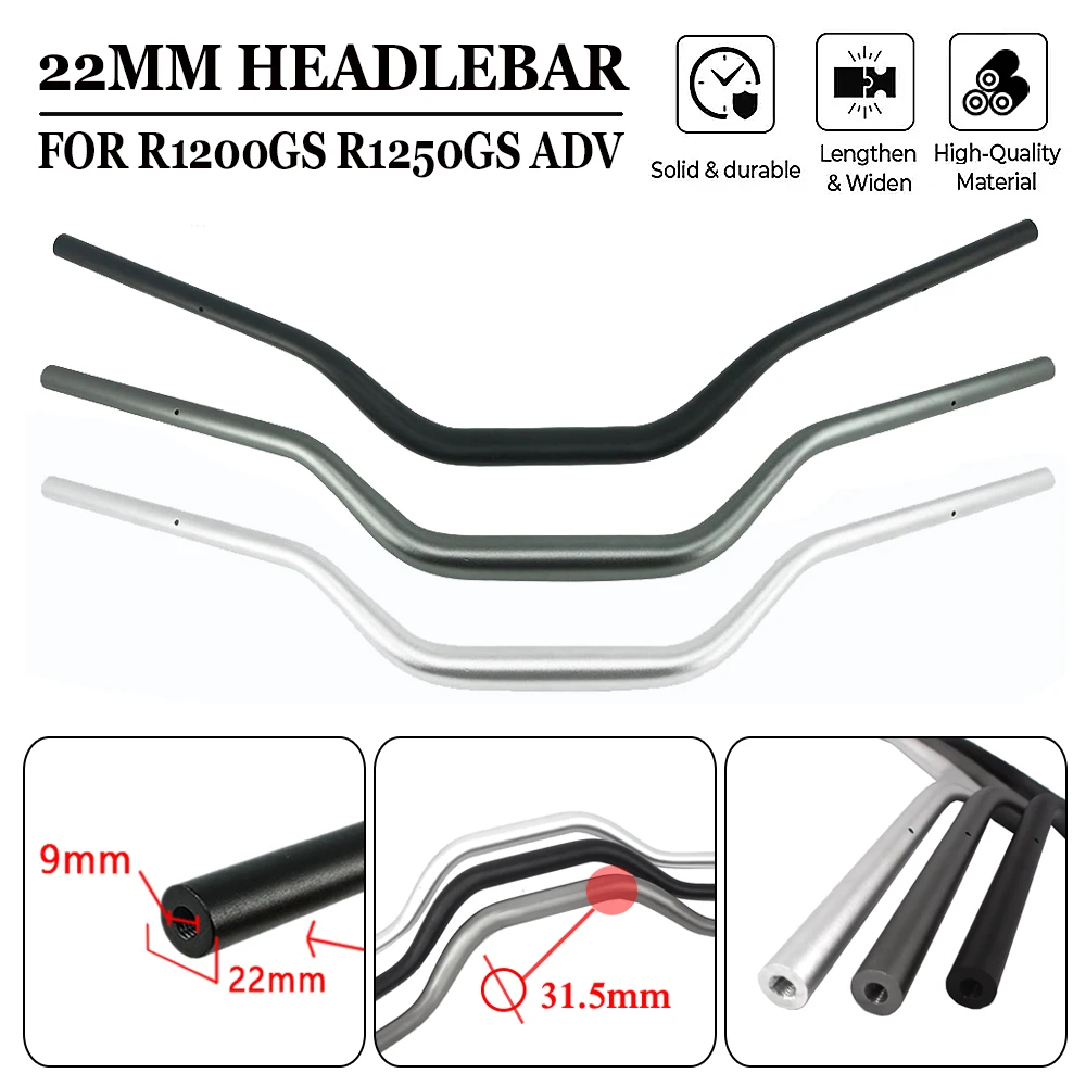 

22mm Handlebar For BMW R1200GS R1250GS Adventure GS R1200 R1250 ADV 2013-2020 2021 2022 Motorcycle Aluminum Anti-rust Handle Bar