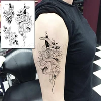 tattoo sticker snake cross moon sword flower temporary fake tatoo for women men body art