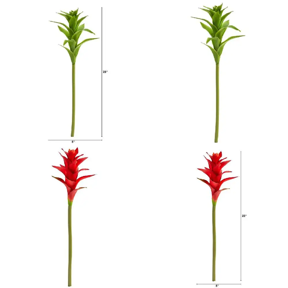 

Realistic Luxurious Looking Vibrant Luxurious Looking Star Bromeliad Artificial Flower Set of 6 - Vibrant and Realistic for Home